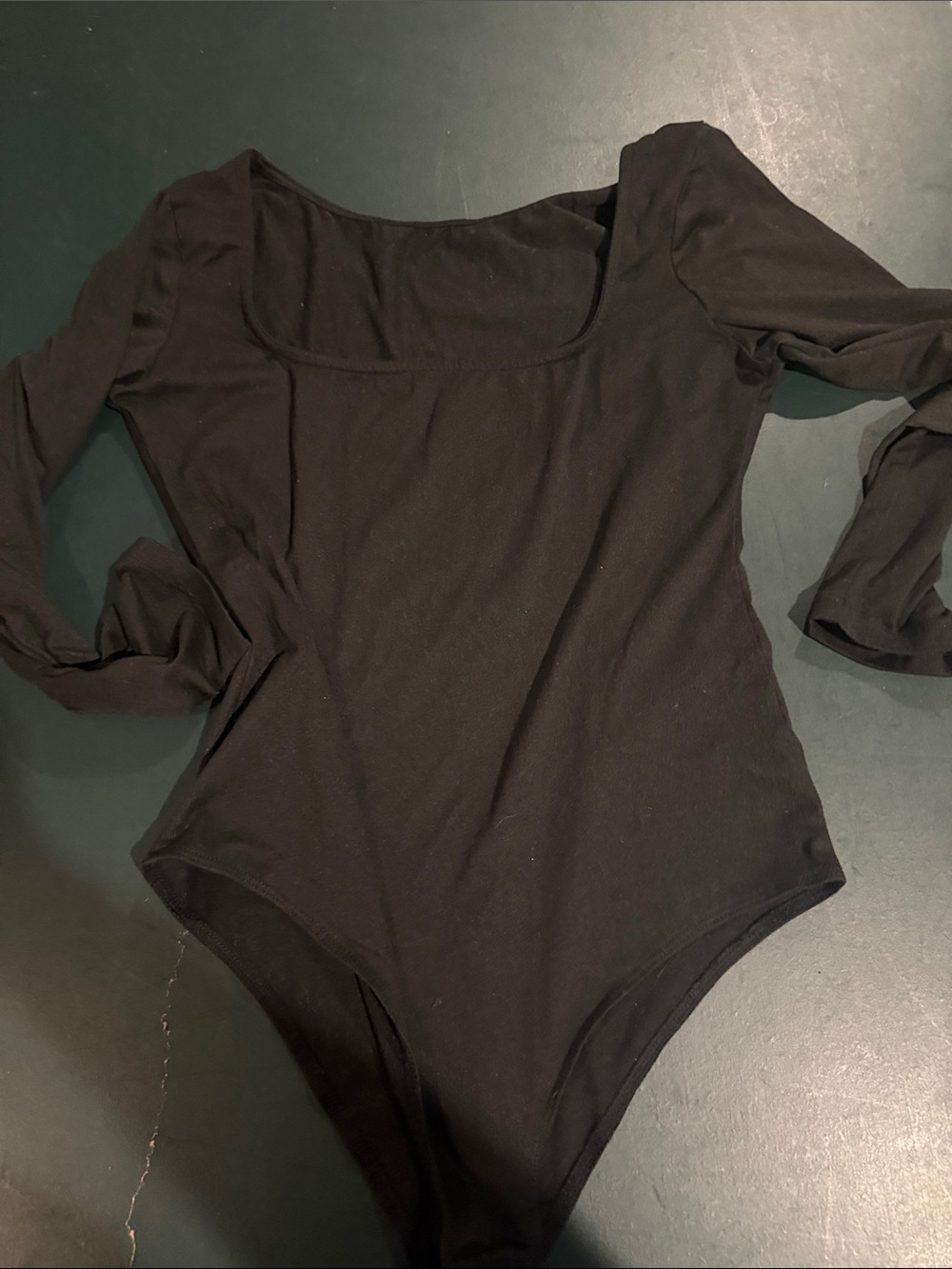 Black Long Sleeve Scoop Neck Bodysuit